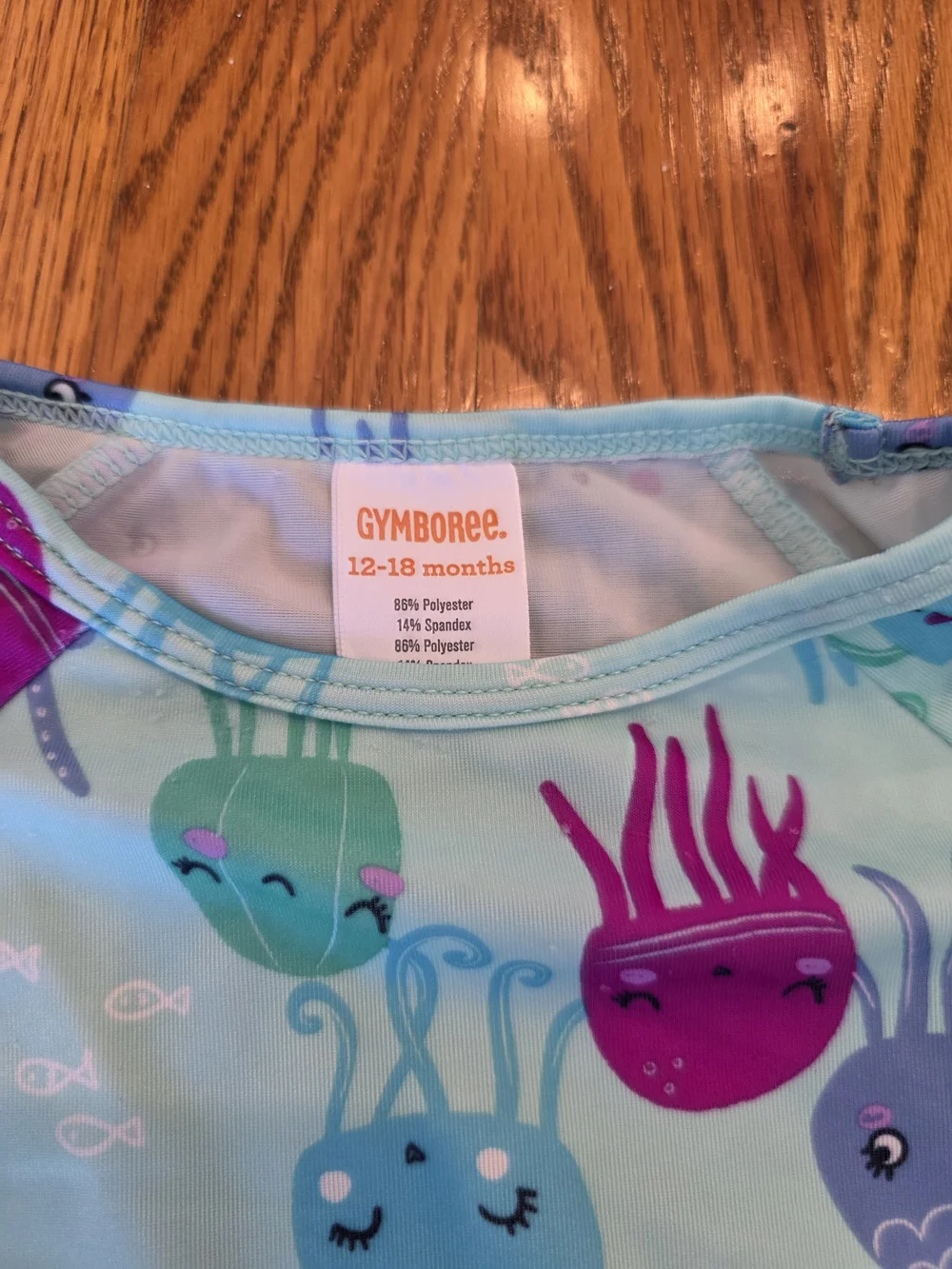 Gymboree Girls Light Blue & Purple Jellyfish Rash Guard Two-Piece Swim Set